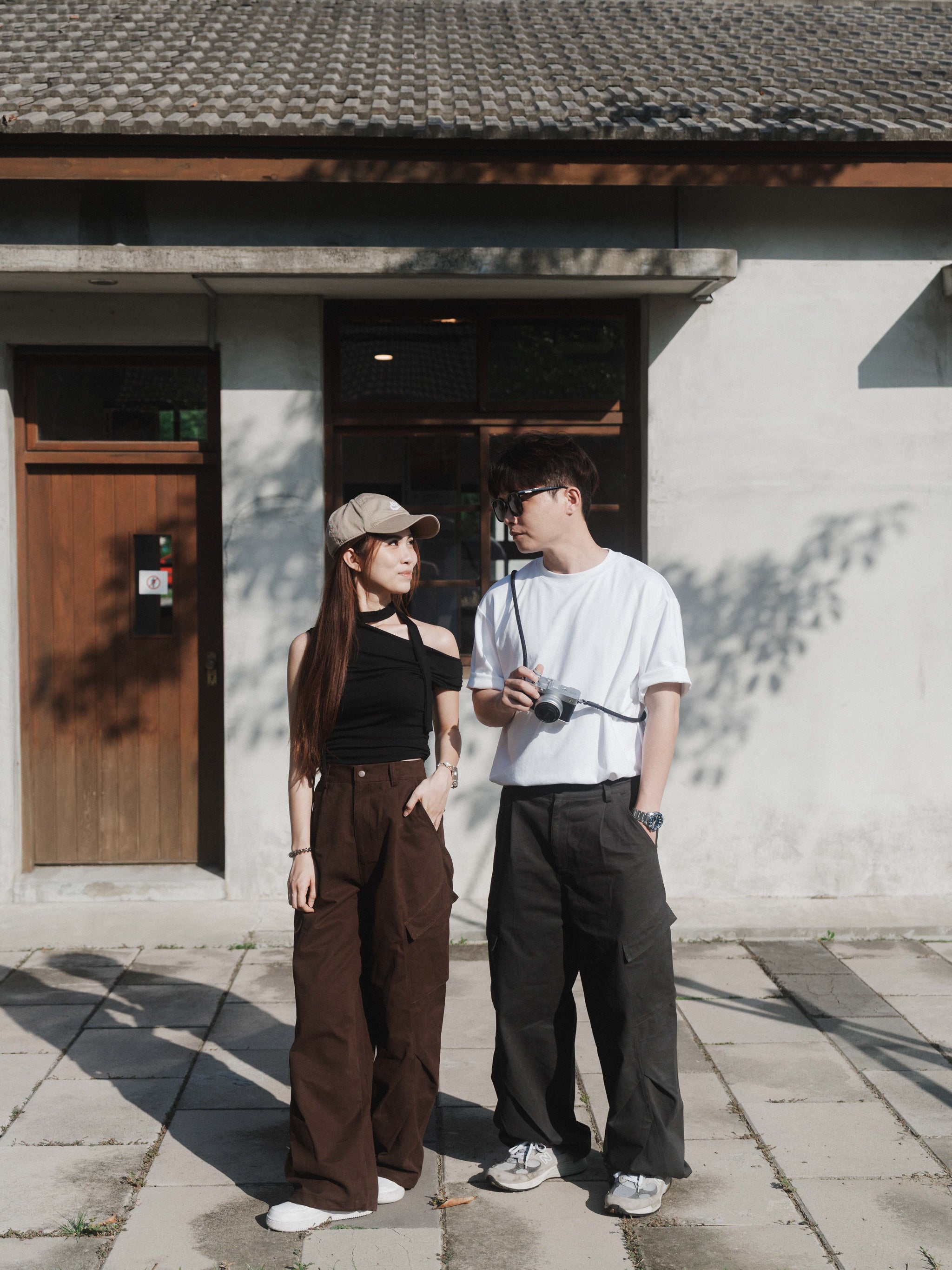 SOK Cargo Pants 摺線直筒工裝寬褲