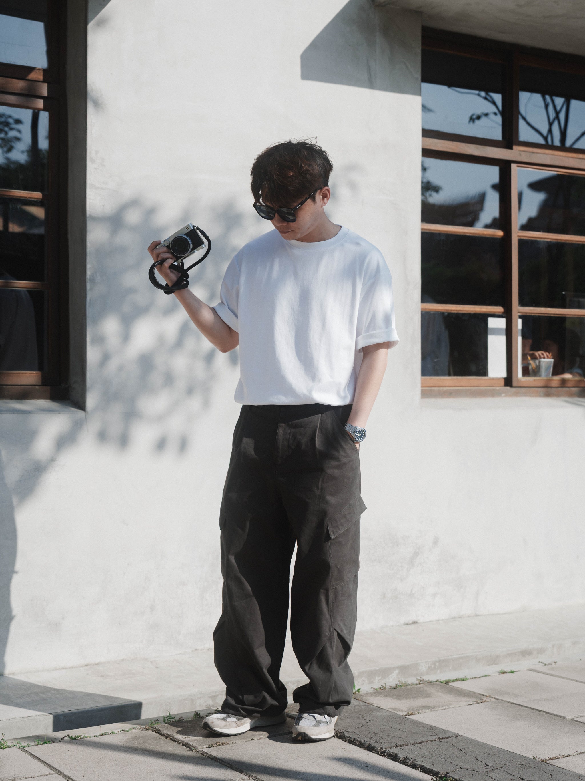 SOK Cargo Pants 摺線直筒工裝寬褲