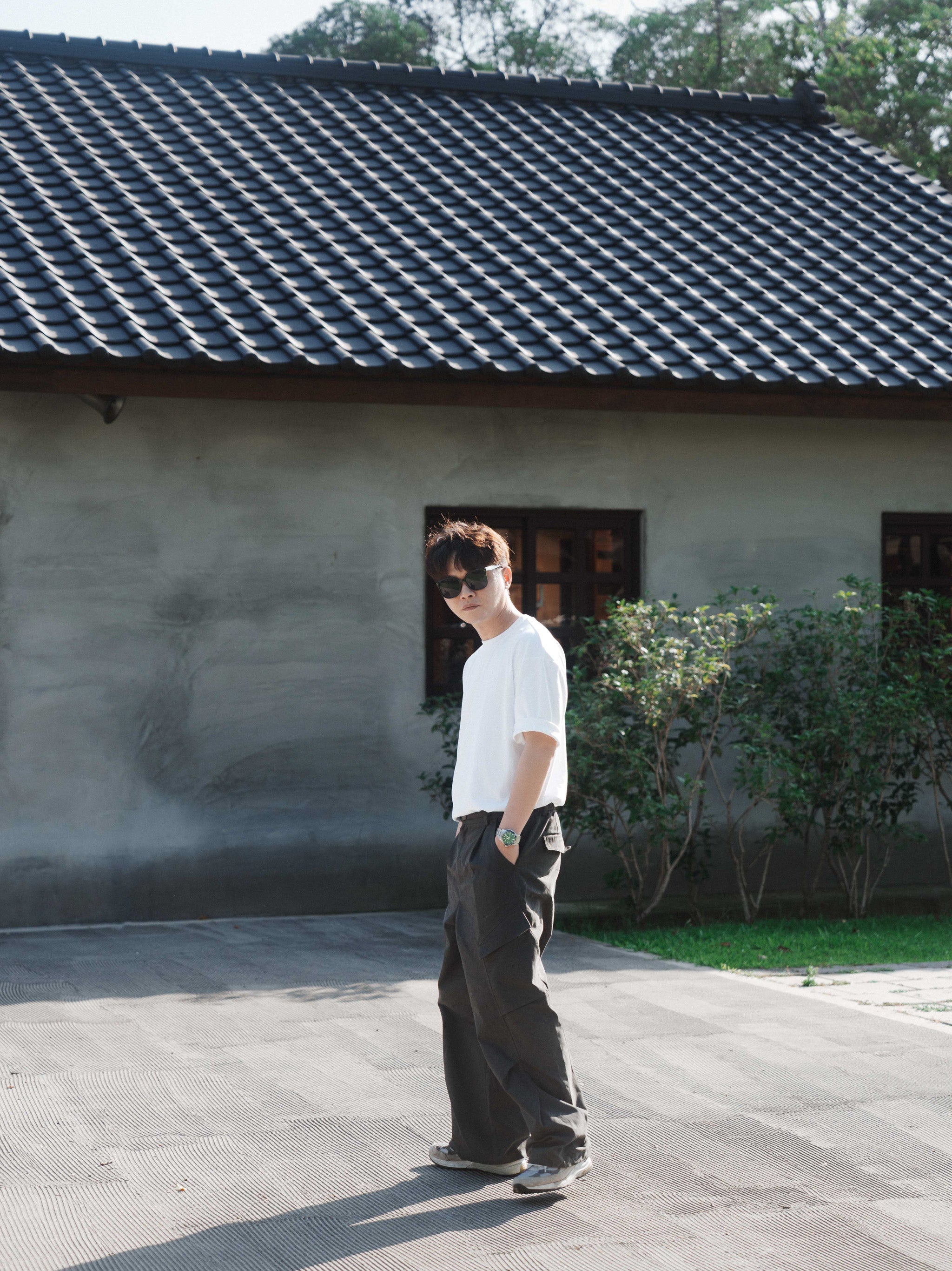 SOK Cargo Pants 摺線直筒工裝寬褲