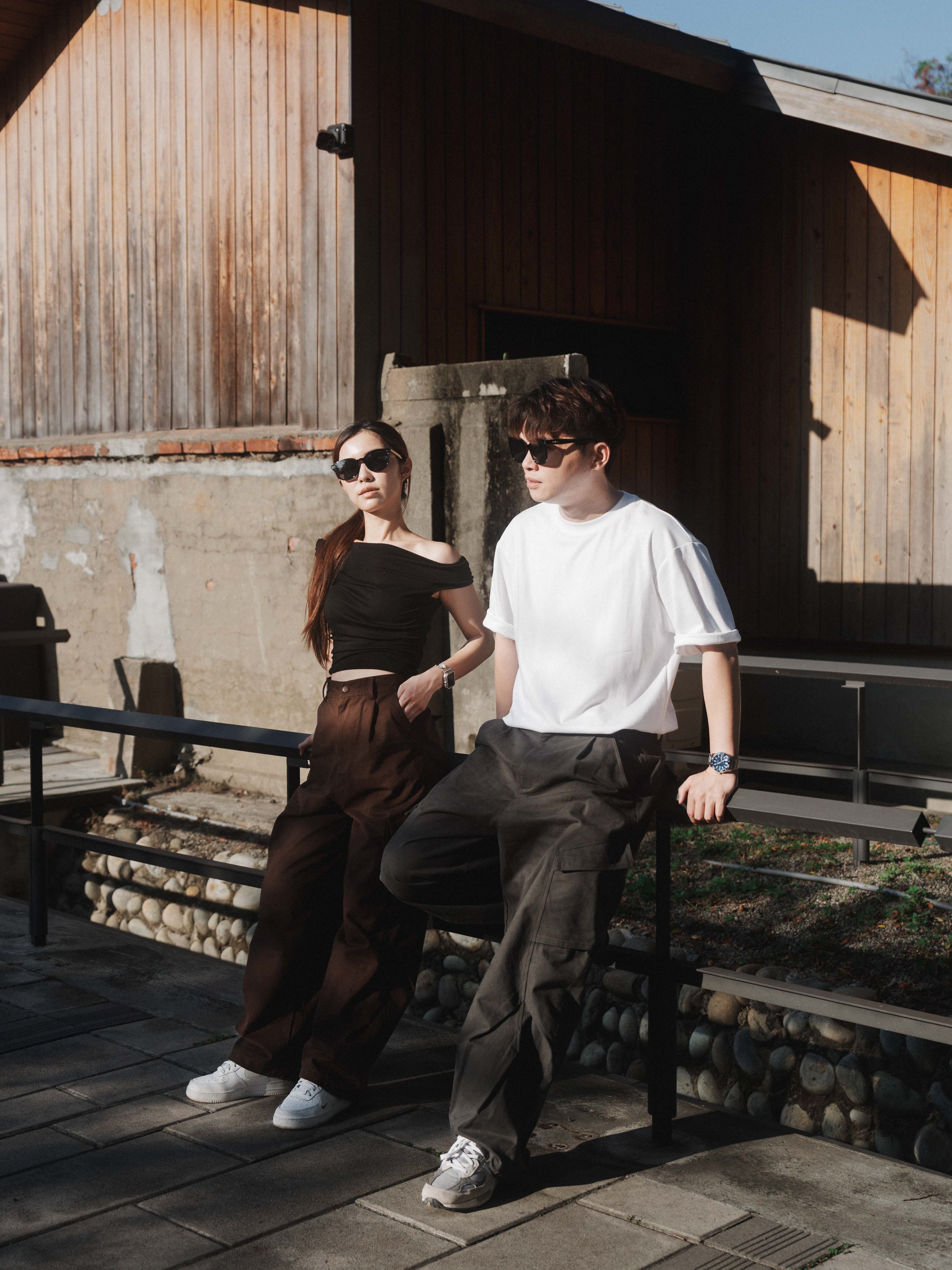 SOK Cargo Pants 摺線直筒工裝寬褲