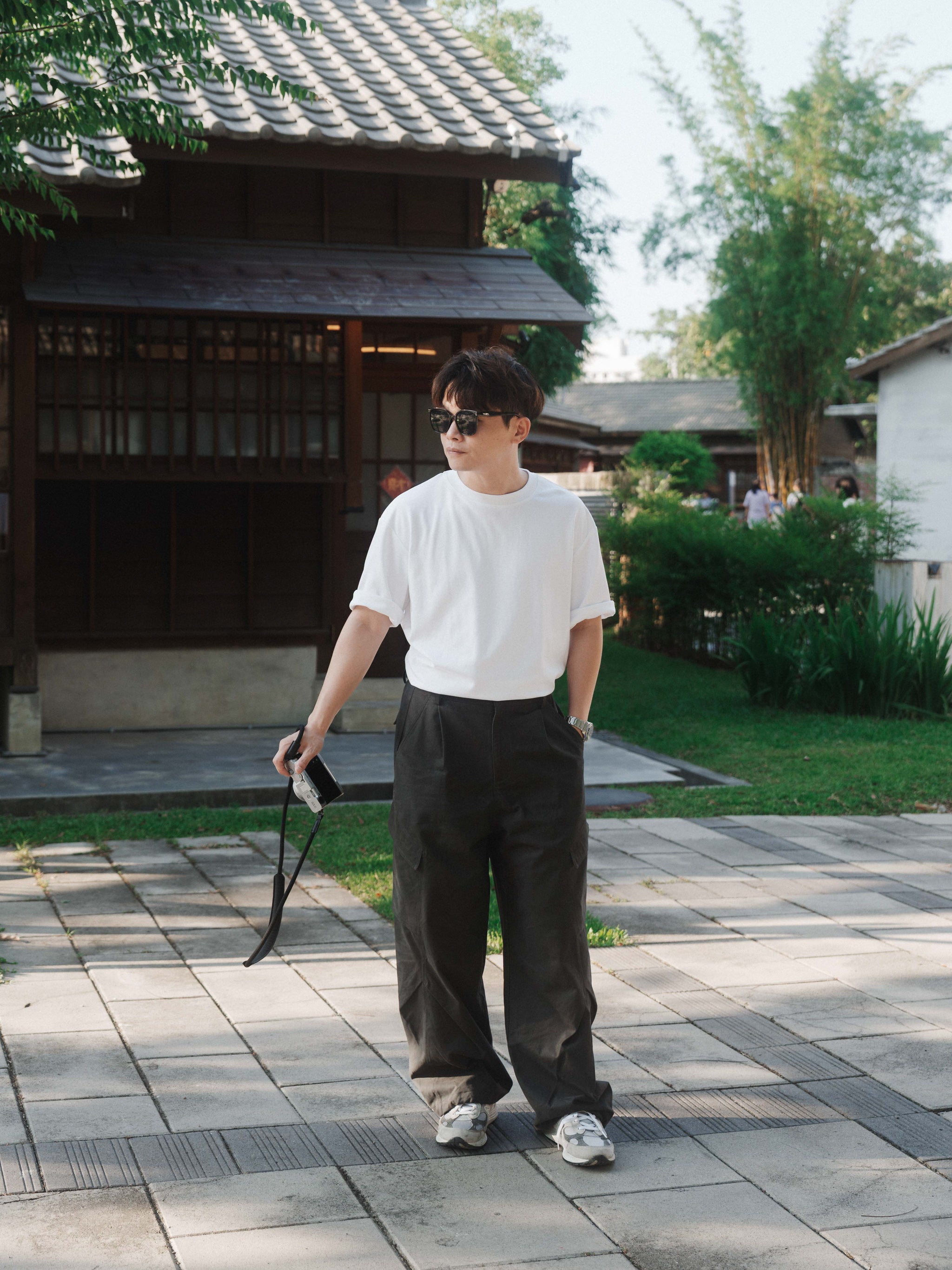 SOK Cargo Pants 摺線直筒工裝寬褲