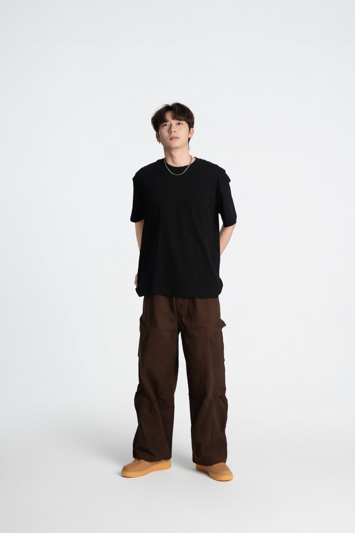 SOK Cargo Pants 摺線直筒工裝寬褲