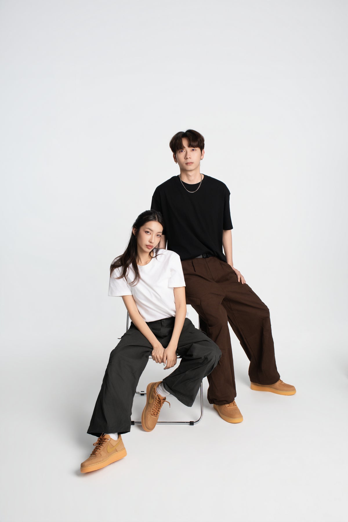 SOK Cargo Pants 摺線直筒工裝寬褲