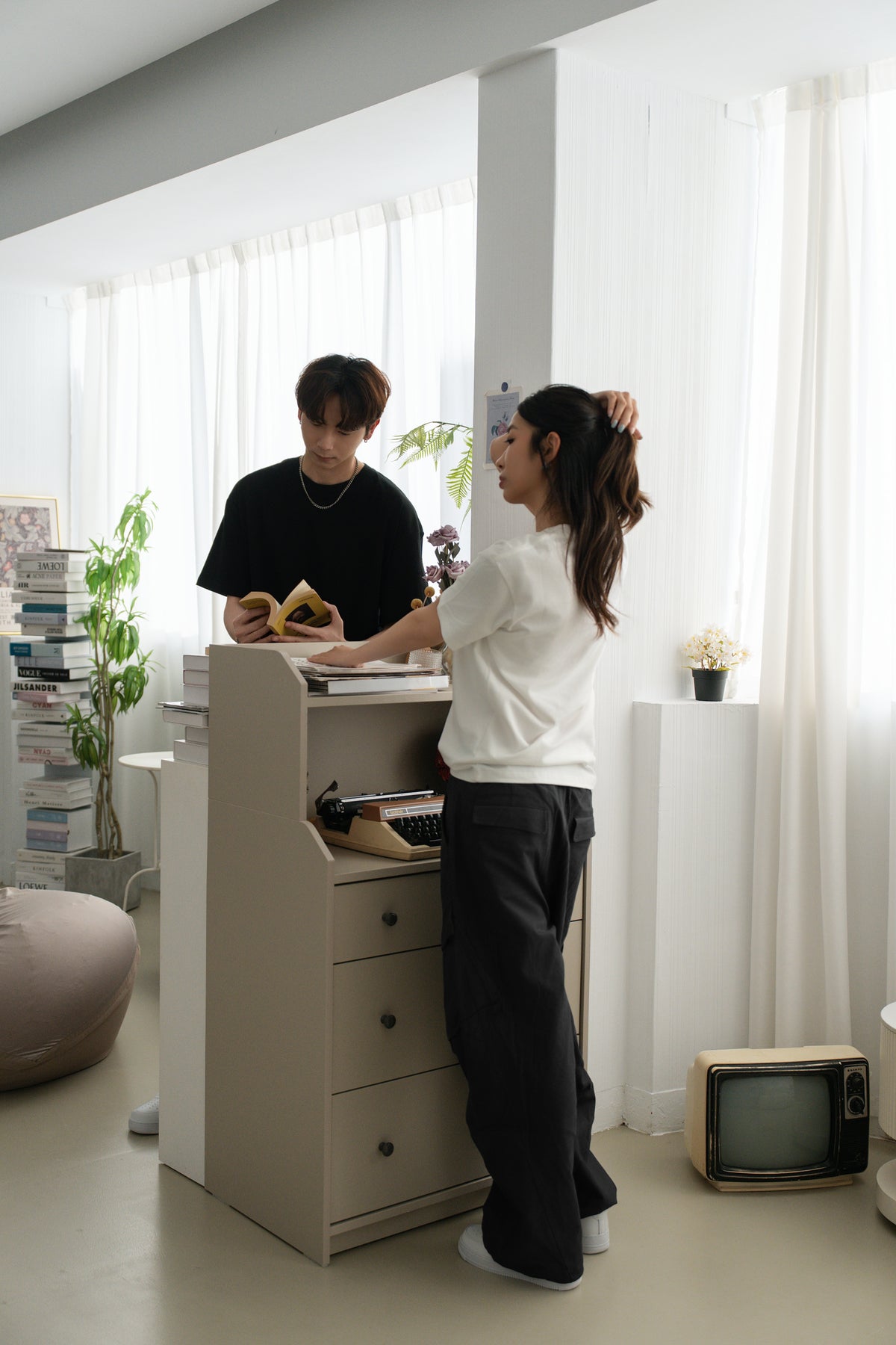 SOK Cargo Pants 摺線直筒工裝寬褲