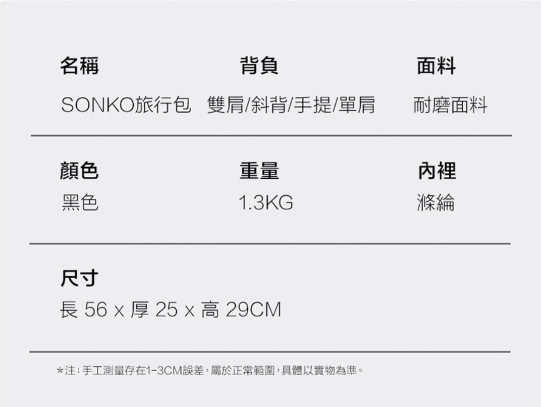 多功能大容量旅行袋 秒變雙肩後背包