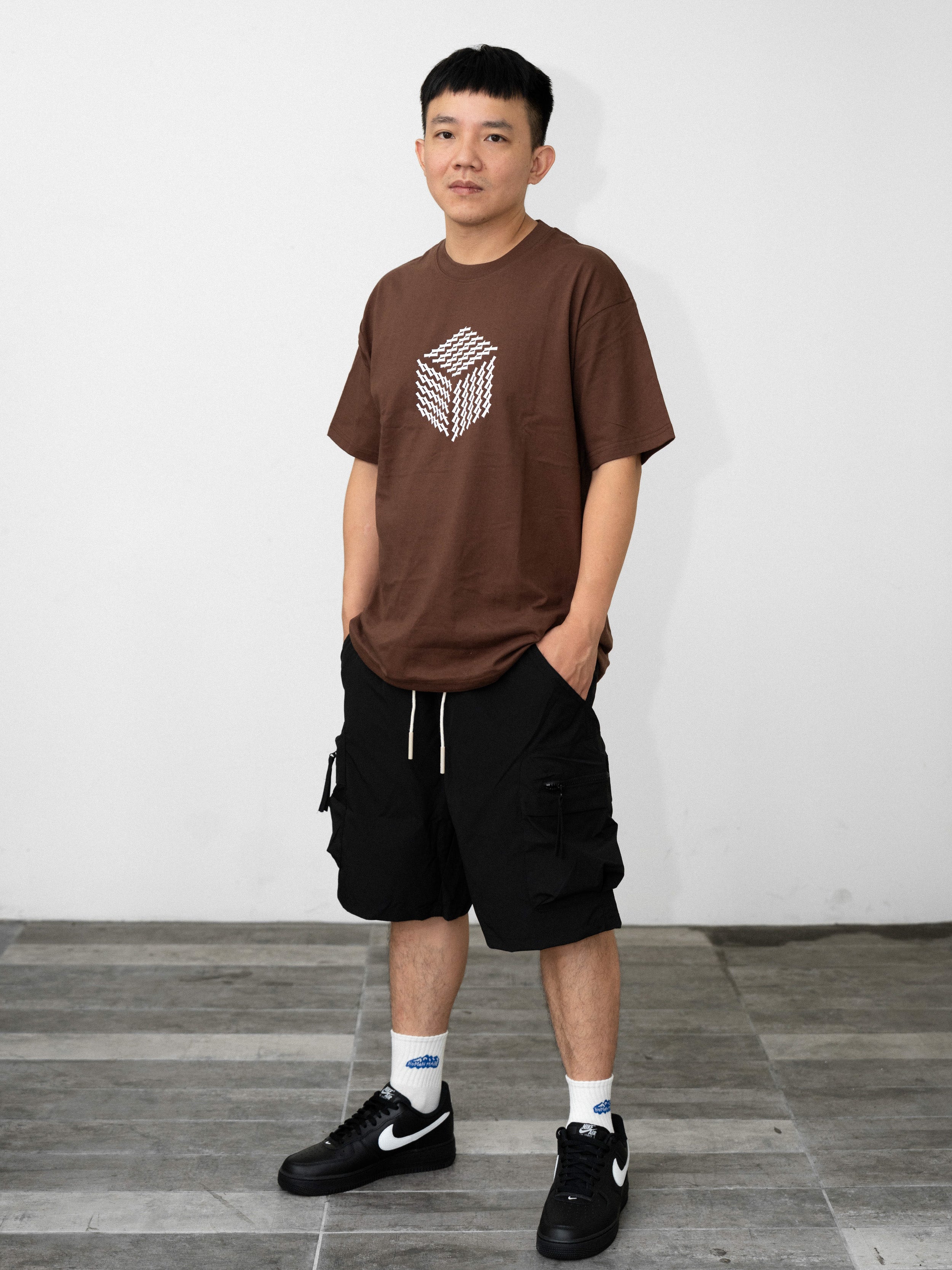 摩登方塊 純棉印花短袖T恤