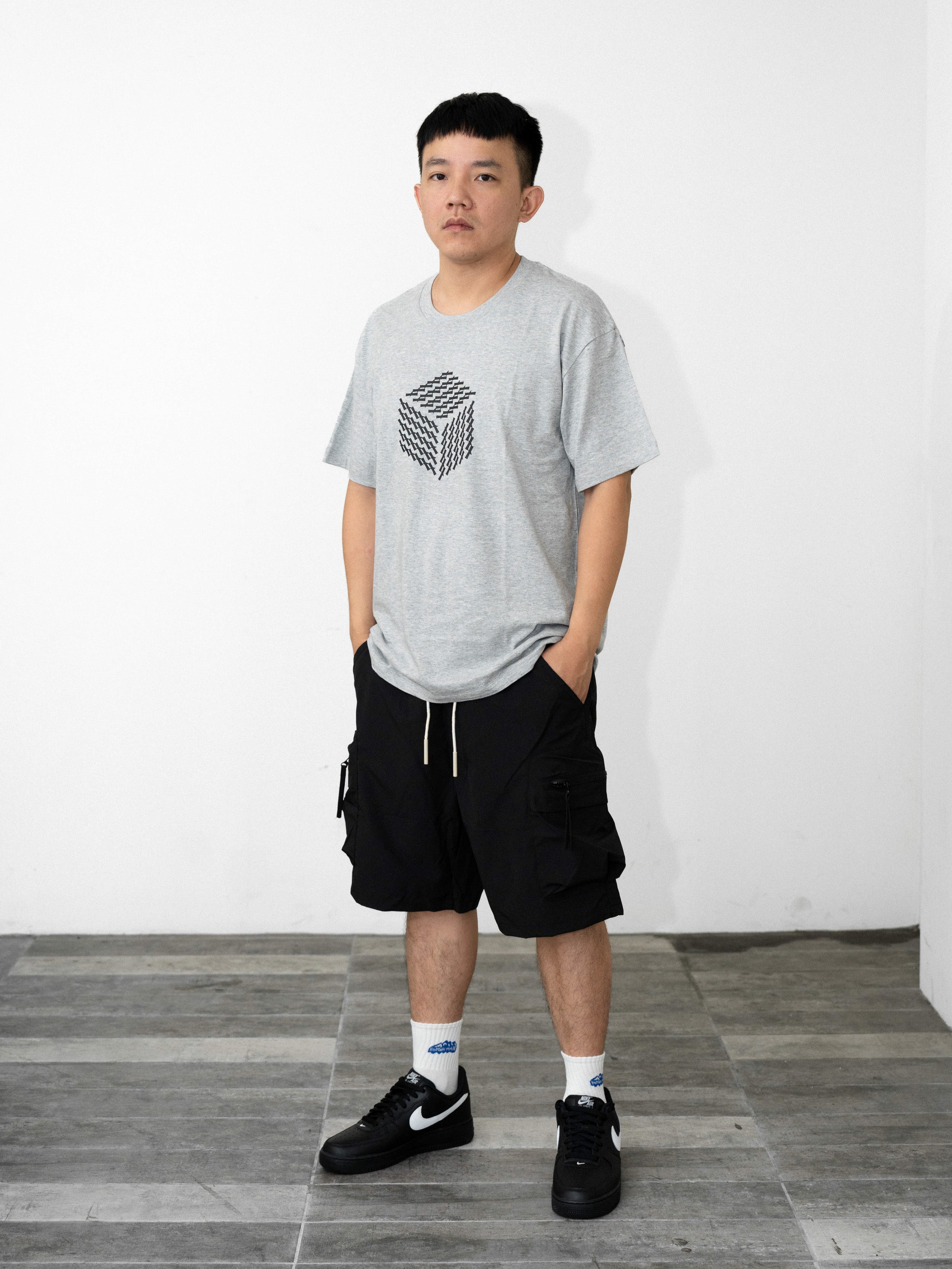 摩登方塊 純棉印花短袖T恤