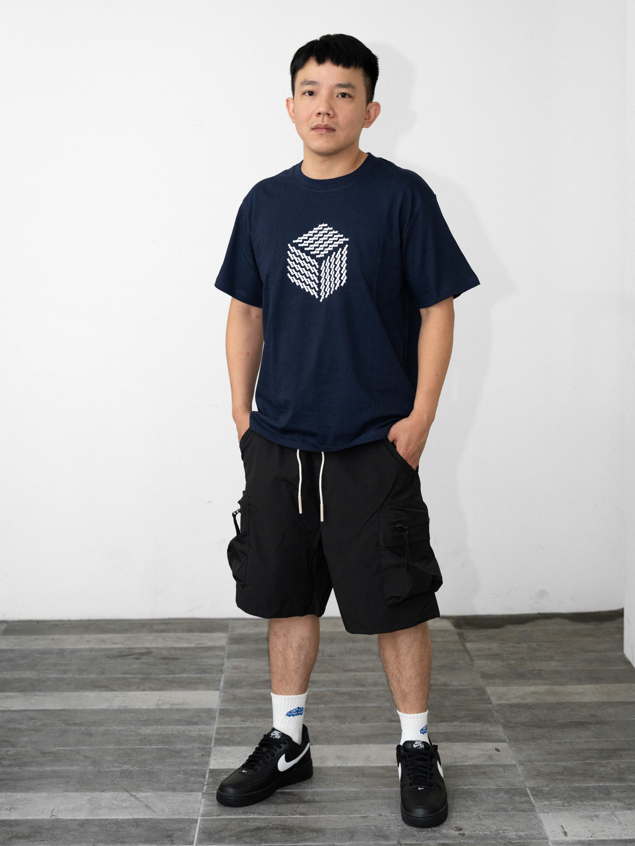 摩登方塊 純棉印花短袖T恤