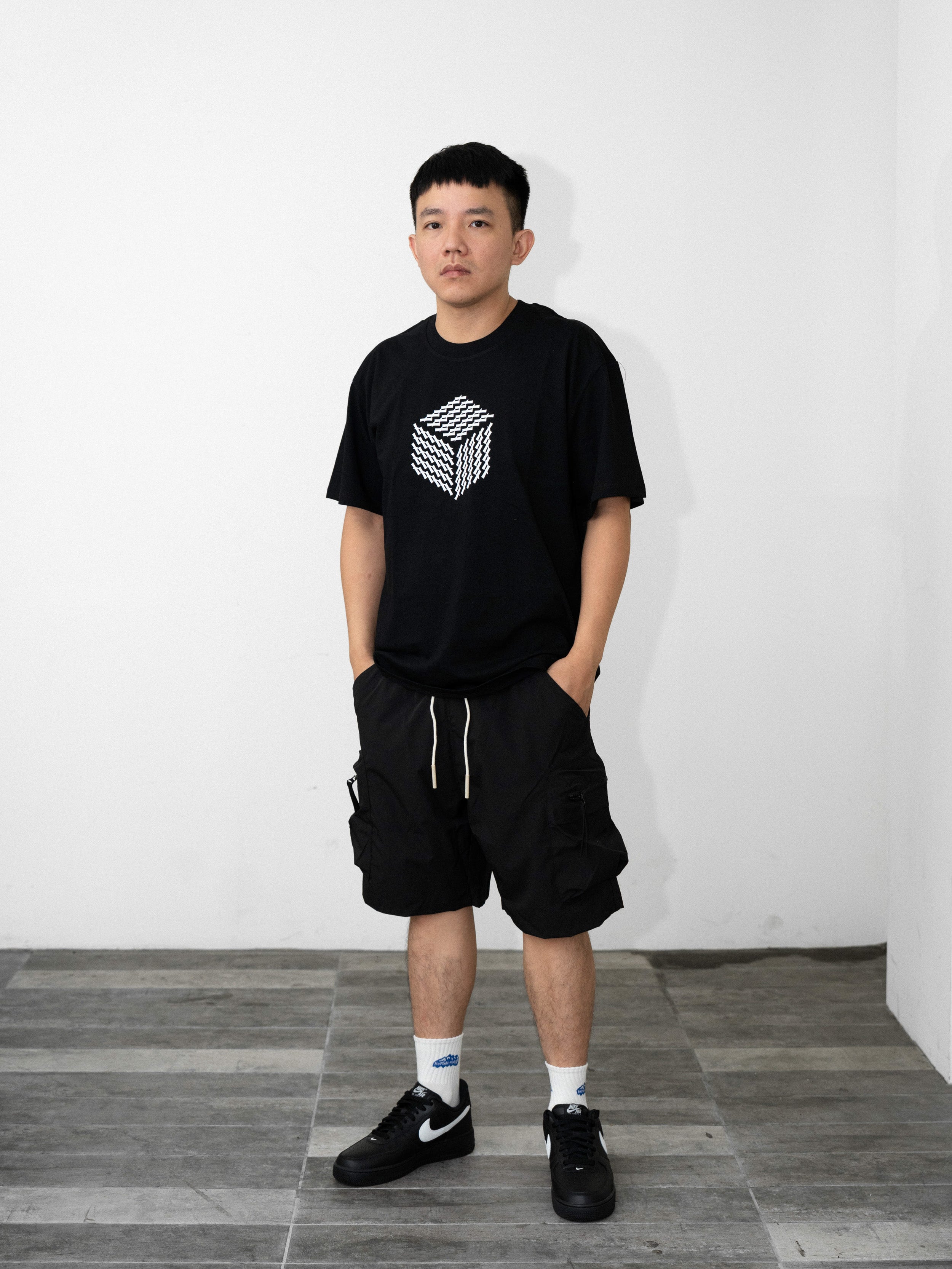 摩登方塊 純棉印花短袖T恤