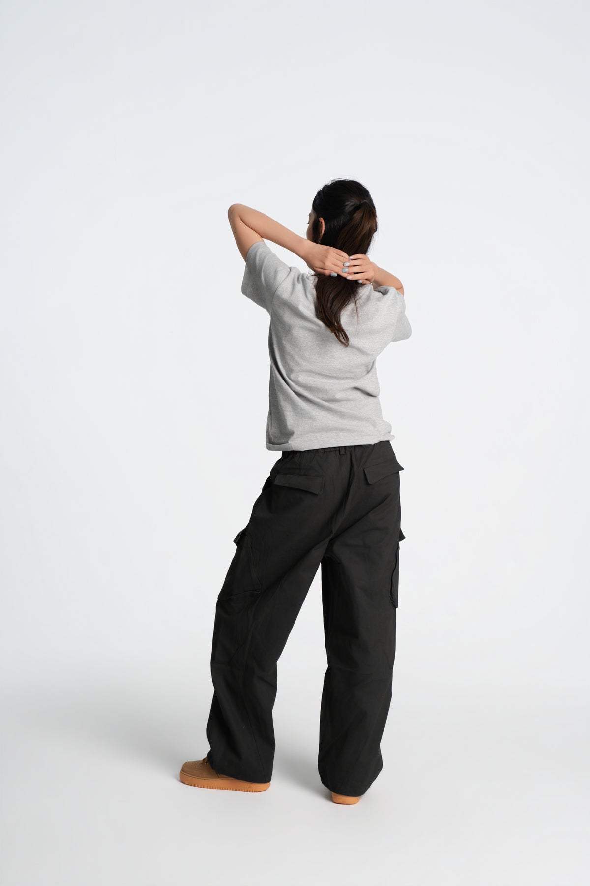 SOK Cargo Pants 摺線直筒工裝寬褲