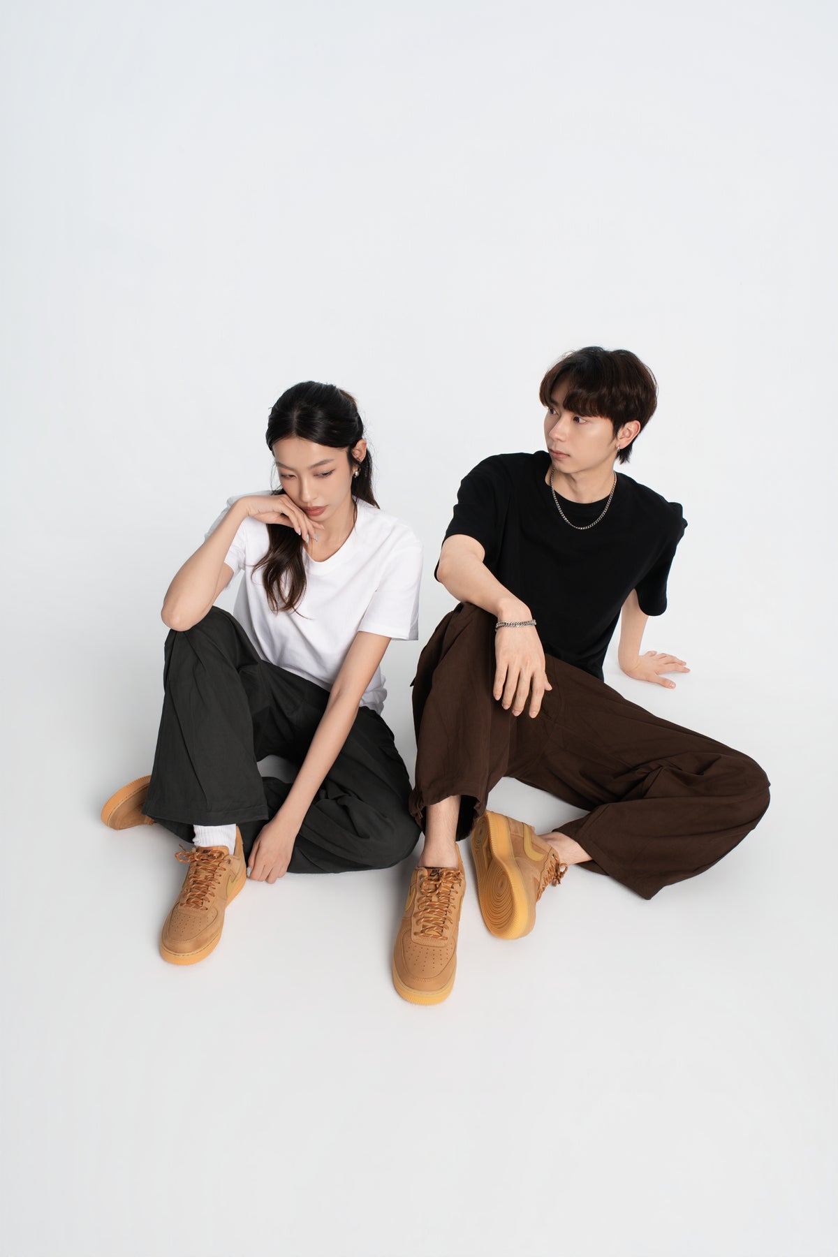 SOK Cargo Pants 摺線直筒工裝寬褲